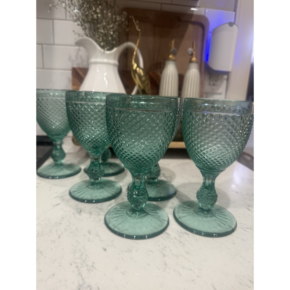 Vista Alegre Bicos Brown Set Of 6 Water Goblets 9.5 oz, 6.7″H
